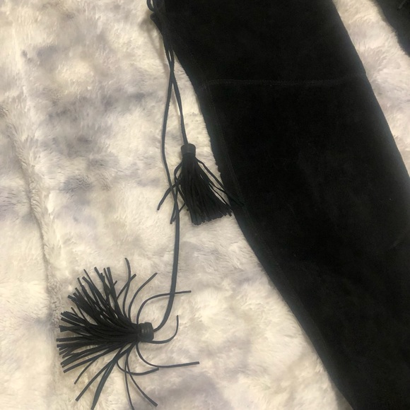 Schutz over the knee high heel suede boots size 6 tassel detail - Picture 3 of 9